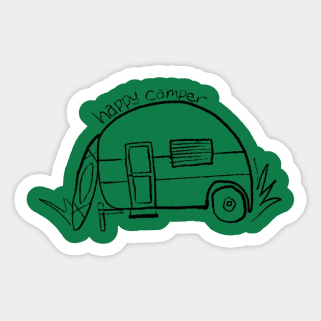 Happy Camper v. 2 Sticker by sunshineandcompany